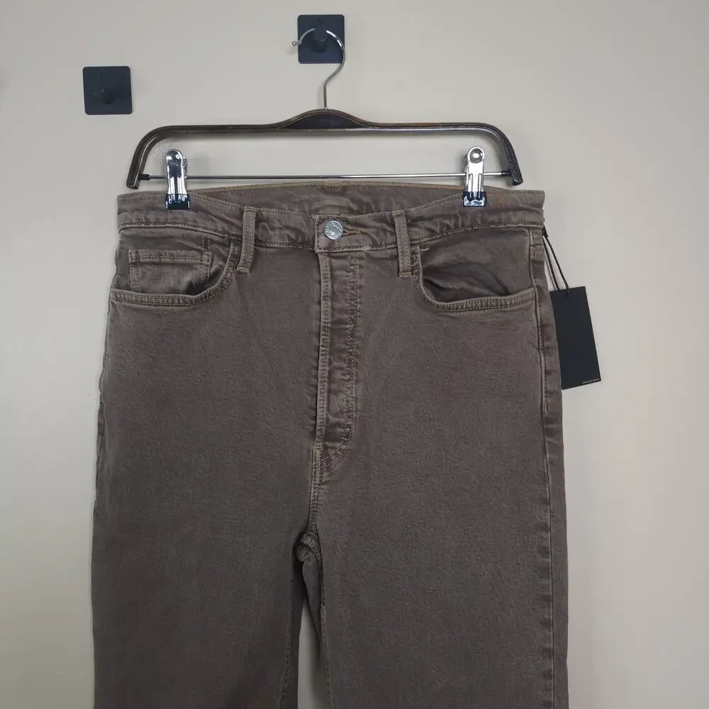 Re/Done 70s High-Rise Stove Pipe Jeans in Chocolate Size 30